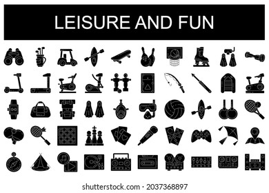 Leisure and Fun Icon Set Glyph Icons