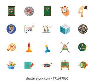 Leisure games icon set