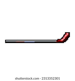 vector retro de arte de píxeles de juego de palo de hockey de ocio bastón de hockey sobre hielo. ilustración vintage antigua