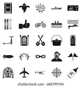 Leisure at the hotel icons set. Simple set of 25 leisure at the hotel icons for web isolated on white background