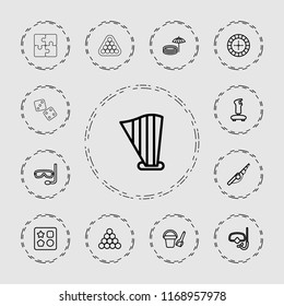 Leisure icon. collection of 13 leisure outline icons such as bucket toy for beach, from toy for beach, roulette, joystick. editable leisure icons for web and mobile.