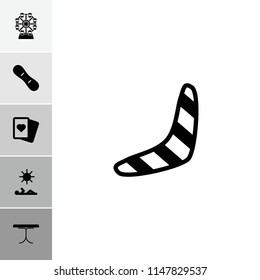 Leisure icon. collection of 6 leisure filled icons such as boomerang, spades, snow board, man laying in sun, ferris wheel. editable leisure icons for web and mobile.