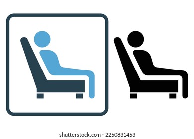 Leisure icon illustration. People icon with seat. icon related to lifestyle. Solid icon style. Simple vector design editable