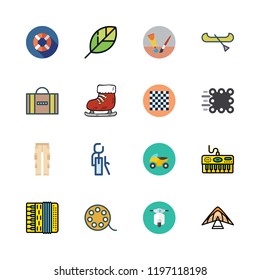 leisure icon set. vector set about movie, chess board, piano and ice skate icons set.