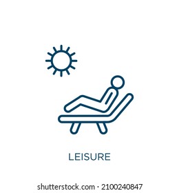 leisure icon. Thin linear leisure outline icon isolated on white background. Line vector leisure sign, symbol for web and mobile