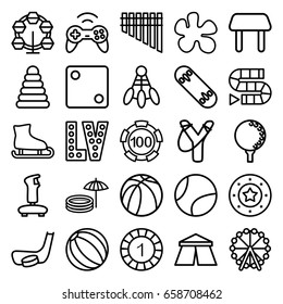 Leisure icons set. set of 25 leisure outline icons such as ferris wheel, tent, pyramid, table, 1 casino chip, 100 casino chip, casino chip, dice, vegas, basketball, harmonica