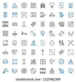 leisure icons set. Collection of leisure with poker, campfire, apron, backgammon, tennis ball, roulette, snorkel, badminton, tent, hopscotch. Editable and scalable leisure icons.
