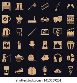 Leisure icons set. Simple style of 36 leisure vector icons for web for any design