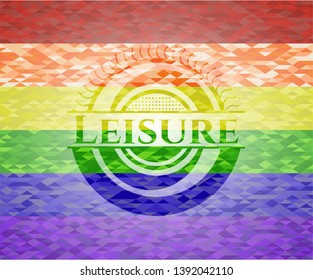 Leisure lgbt colors emblem. Vector Illustration. Mosaic.