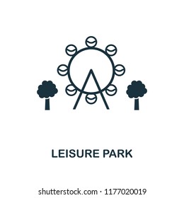 Leisure Park icon. Monochrome style design from city elements collection. UI. Pixel perfect simple pictogram leisure park icon. Web design, apps, software, print usage.