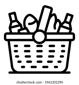 Leisure picnic basket icon. Outline Leisure picnic basket vector icon for web design isolated on white background