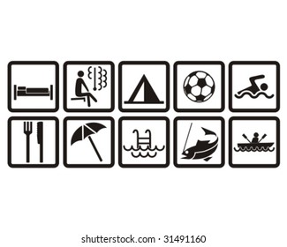 leisure pictograms set