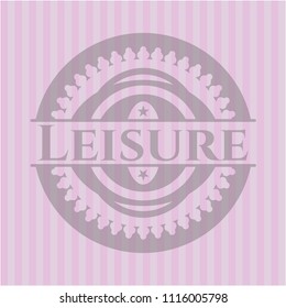 Leisure pink emblem. Retro