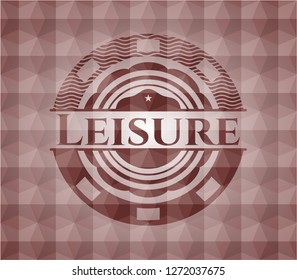 Leisure red seamless geometric pattern emblem. Seamless.
