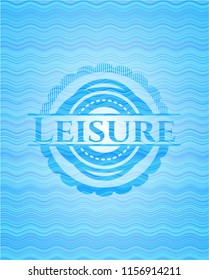 Leisure sky blue water emblem background.