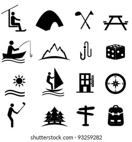 Leisure, sports and recreation icon set
