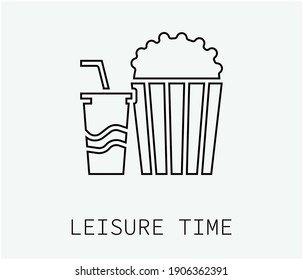 Leisure time icon vector. Linear style sign for mobile concept and web design. Leisure time symbol illustration. Pixel vector graphics - Vector