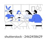 Leisure time isolated cartoon vector illustrations. Happy students having leisure time in a coffee shop, discussing plans with college friends, teens daily routine and lifestyle vector cartoon.
