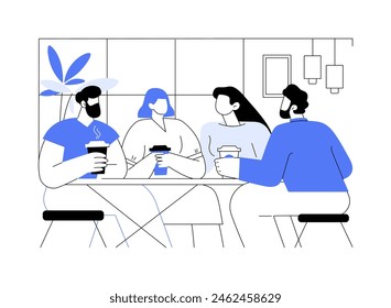 Leisure time isolated cartoon vector illustrations. Happy students having leisure time in a coffee shop, discussing plans with college friends, teens daily routine and lifestyle vector cartoon.