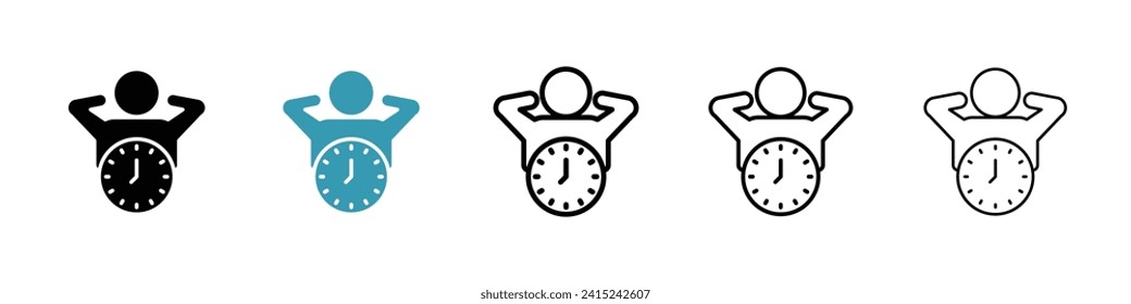 Leisure Time Vector Icon Set. Relaxation Period Vector Symbol for UI Design.