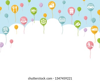 Leisure vector icon on blue sky background.