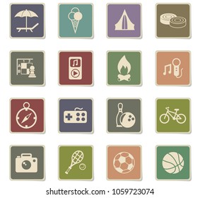 leisure vector icons for web and user interface design