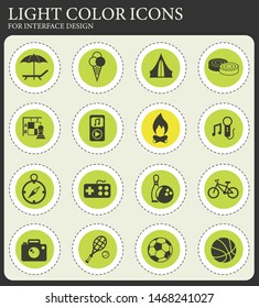 leisure vector icons for web and user interface design