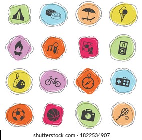 leisure vector icons for web and user interface design