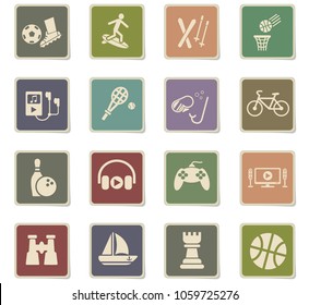 leisure web icons for user interface design