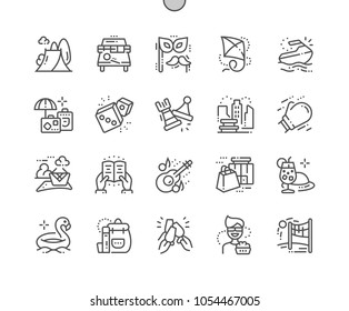 Leisure Well-crafted Pixel Perfect Vector Thin Line Icons 30 2x Grid for Web Graphics and Apps. Simple Minimal Pictogram