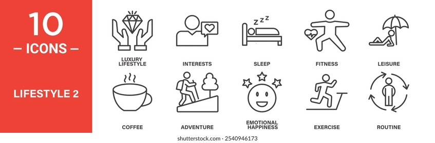 Leisure and Wellness Lifestyle Icons