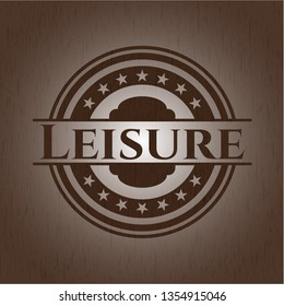 Leisure wood emblem. Vintage.