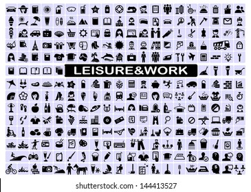 Leisure And Work Icons