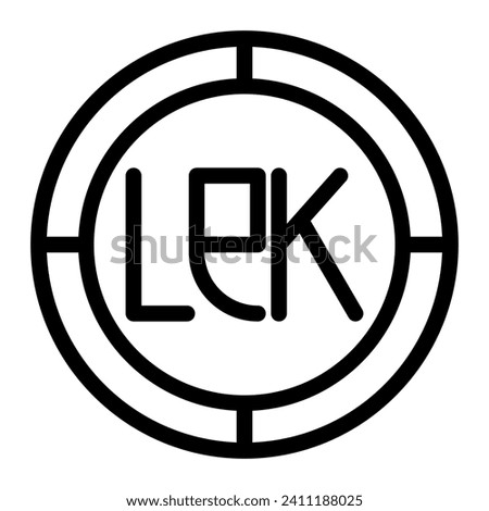 Lek Albania coin icon. Outline LEK coin vector icon for web design isolated on white background