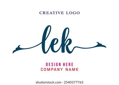 O logotipo com letras LEK é simples, fácil de entender e confiável