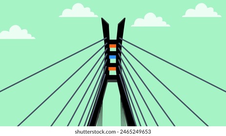 Ilustración de puente de peaje Lekki, puente de Enlace popular Lekki, puerta de peaje de tráfico Lekki