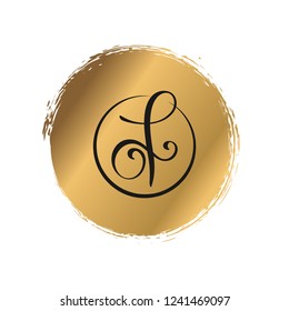 ​DF lellering logotype. Simple elegant circle logo for branding identity. Vector image.