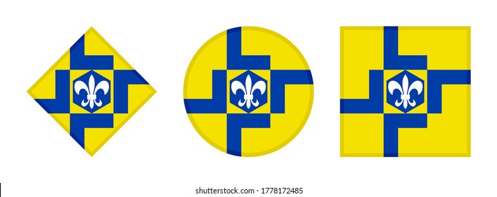 lelystad flag icon set, isolated on white background