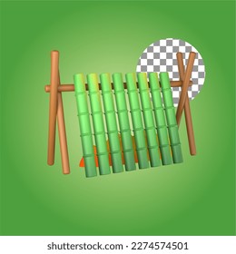 lemang or rice wrapped in bamboo sticks in 3d ilustration of ramadhan islamic theme
