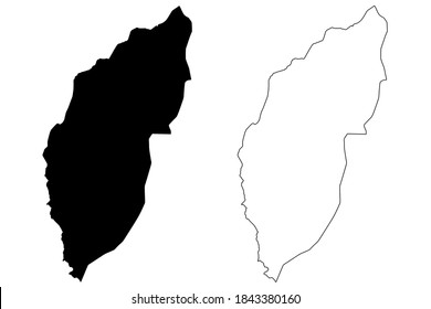 Lemba District (Democratic Republic of Sao Tome and Principe, Saint Thomas and Prince) map vector illustration, scribble sketch Lemba map