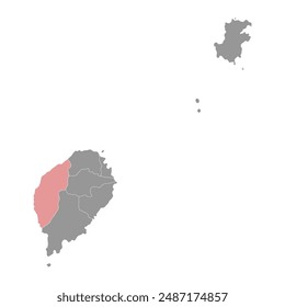 Lemba District map, administrative division of Sao Tome and Principe. Vector illustration.