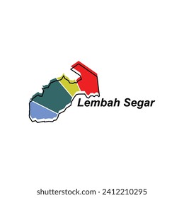 Lembah Segar map. vector map of Indonesia Country colorful design, illustration design template on white background