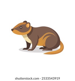 Lemming animal isolated flat vector illustration on white background.