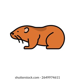 ícone de linha de cor limming para projetos digitais e de impressão. Animais árticos. Ícones mínimos de limpeza para aplicativos e sites. Ícones simples modernos para UI UX e branding