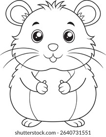 Lemming coloring page drawing perfect for rodent themed books and kids activities