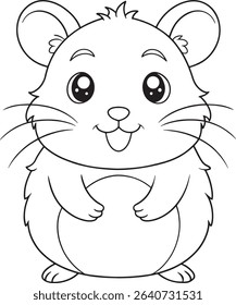 Lemming coloring page for pet animal themed fun and educational art projects