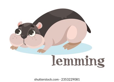 Lemming Small Rodent as Animal of North Vector Illustration