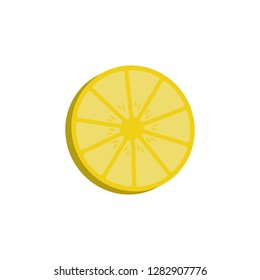 lemon 3d icon. colored vector design illustration.