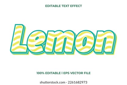 Lemon 3d text effect and editable text, template 3d style use for business tittle