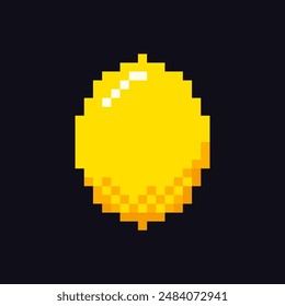 Lemon 8-Bit-Symbol, Lemon Pixel-Element für Spiel-Schnittstelle, Lemon Spiel Element Ressource.